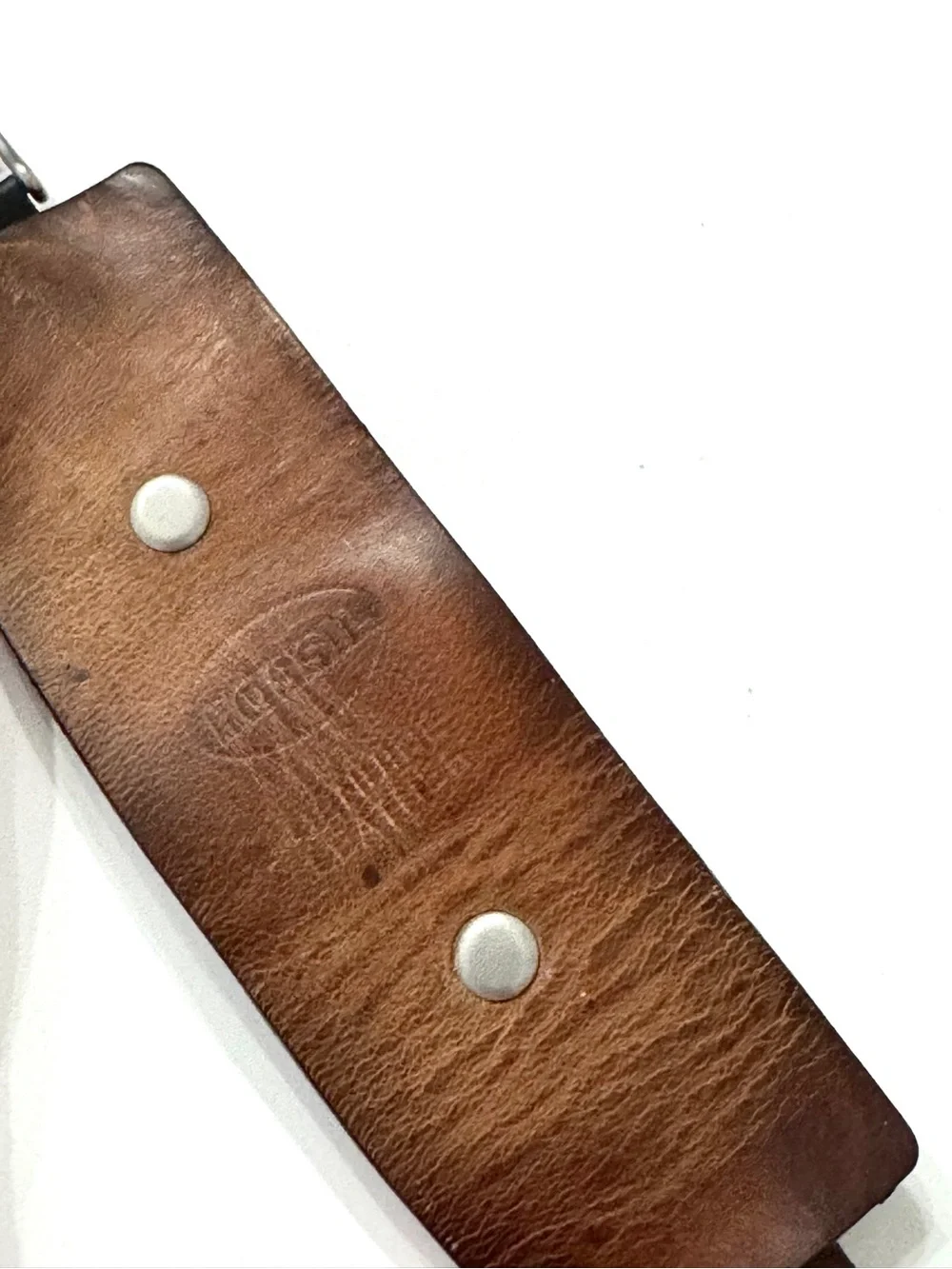 VTG Y2K Fossil Chunky Black Leather Watch Teal Stainless Steel JR-8618